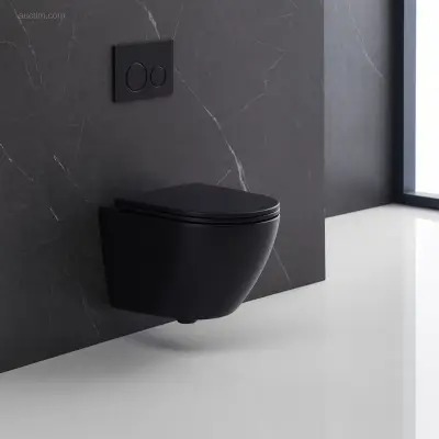 (2x) Design Hangtoilet Tornado Mat zwart – kavel bij Auctim, Bornem