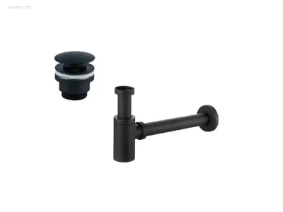 Design sifon met afvoerplug mat zwart Bagno Group – kavel bij Auctim, Bornem
