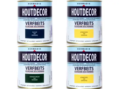 Hermadix verfbeits 750ml set 4-delig Houtdecor – kavel bij XL Auctions