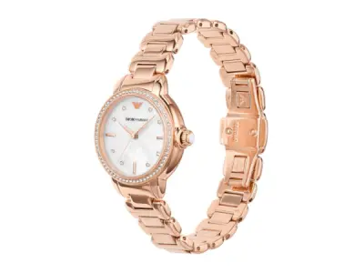 Emporio Armani | Elegant Dameshorloge Parelmoer met Diamant – kavel bij XL Auctions