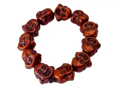 Handgesneden Houten Boeddha Hoofden Gebedskralen Armband – kavel bij XL Auctions