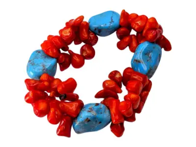 Exclusieve Vintage Statement Armband met Rood Koraal – kavel bij XL Auctions