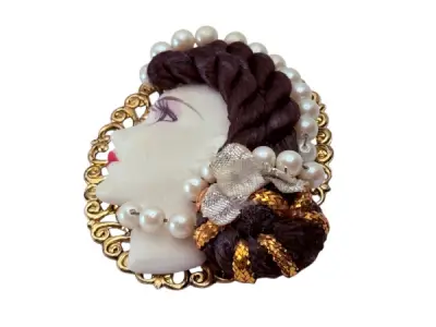 Vintage Art Deco Cameo Broche – kavel bij XL Auctions