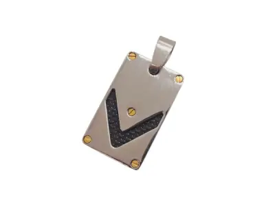 Stoere Edelstalen Hanger met Carbon Fiber Inleg – kavel bij XL Auctions