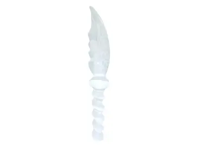 Handgeslepen Seleniet Athame met Bloemgravure en Spiraalheft – kavel bij XL Auctions