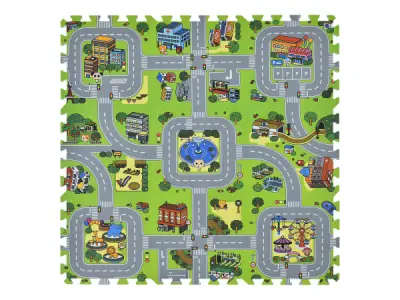 Kinderpuzzelmat - 9-delig - Stad met straten design – kavel bij XL Auctions