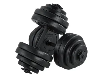 Dumbbellset - Totaal 30kg - 2 stuks - Zwart – kavel bij XL Auctions