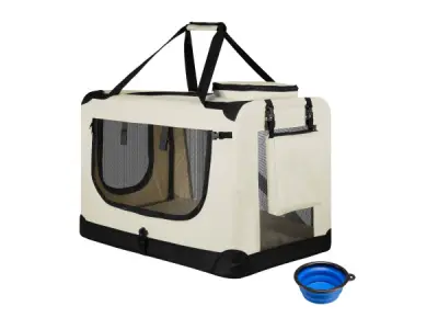 Hondentransportbox L opvouwbaar 70 x 50 x 52 cm beige – kavel bij XL Auctions