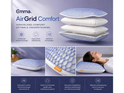 2X Emma AirGrid Comfort Kussen 70X40 cm – kavel bij XL Auctions
