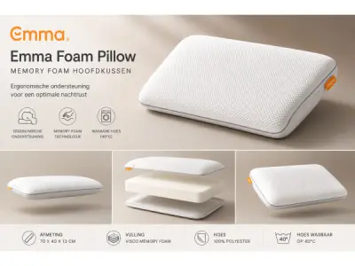 Emma Visco Foam Pillow 70×40×13 cm – Ergonomisch – kavel bij XL Auctions