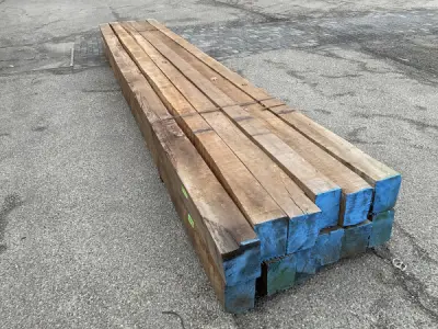 2x Azobé balk 600x20x16,5 cm – kavel bij XL Auctions