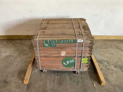 120x Azobé hardhouten tuinpaal gepunt 100x7x7 cm – kavel bij XL Auctions