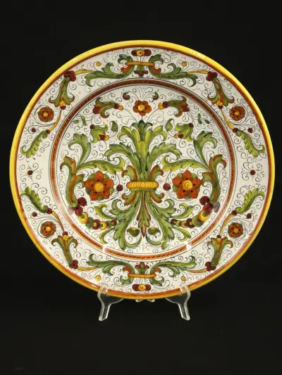 XL Italiaanse Majolica Sierschaal – Ars Deruta – 40 cm – kavel bij De Kringwinkel, Antwerpen