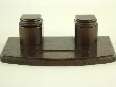 Art Deco stijl houten inktpothouder – kavel bij De Kringwinkel, Antwerpen