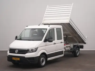 Volkswagen Crafter 140pk Tipper Kipper Dubbele Cabine Trekhaak 7 zitplaatsen Euro6 Tipper Benne Kieper – kavel bij BAS World Auctions, Veghel