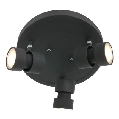 Ronde 3-lichts spot met GU10 lichtbronnen, Steinhauer, Natasja 7905ZW, Zwart, 2026 – kavel bij Onlineveilingmeester, Groningen