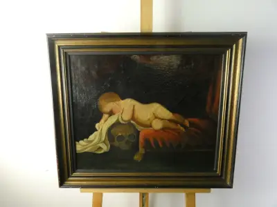Restauratieobject - 19e-eeuwse Vanitas / Memento Mori – Naar Luigi Miradori (Il Genovesino) – kavel bij De Kringwinkel, Heverlee