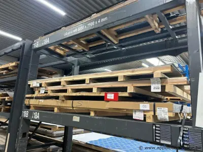 Lot aluminium platen wo. type 99.5 Halfhard, afmetingen 3000 x 1500 x 1.5 mm – kavel bij Appelboom