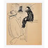 Willy Sluiter – Bij de controle 22 maart 1919inkt25 x 21 cmgemon – kavel bij Zuydwal Veilingen