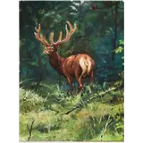 Rien Poortvliet – Hert met gewei ca 1960gouache18 x 13,5 cmvoor boek Zo leeft de Hoge Veluwe van A.B – kavel bij Zuydwal Veilingen
