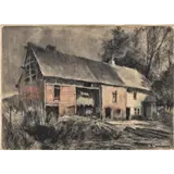 Dirk Homberg – Hoeve in Limburg 1938pastel en krijt50 x 70 cmges – kavel bij Zuydwal Veilingen