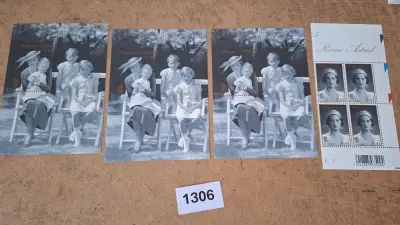 Postzegelvellen Koningin Astrid (3 stuks) en Postzegelvel Reine Astrid – kavel bij Goeiendeal