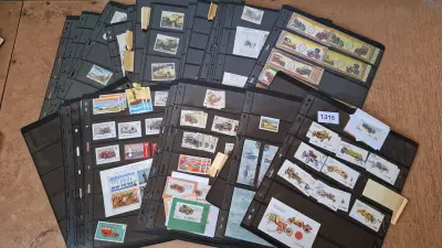 Verzameling postzegels op insteekbladen en losse bladen, diverse landen en thema's – kavel bij Goeiendeal