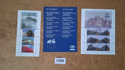 Postzegelblokken Belgische spoorwegen Het stoomtijdperk (2 stuks) – kavel bij Goeiendeal
