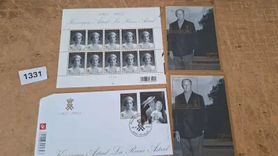 Postzegelvellen, eerstedagenvelop Koningin Astrid & Koning Albert II (4 stuks) – kavel bij Goeiendeal