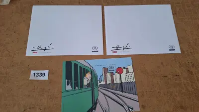 Postzegelblok Kuifje Une vie une œuvre met enveloppen Belgische spoorwegen (3 stuks) – kavel bij Goeiendeal
