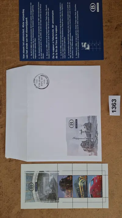 Postzegelblok en envelop NMBS Van stoom tot elektriciteit – kavel bij Goeiendeal