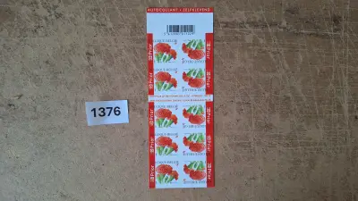 Postzegelstrook Bloemen met anjers zelfklevend Prior – kavel bij Goeiendeal