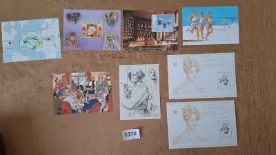 Postzegelvellen Koningin Louise-Marie en diverse thematische postzegels waaronder Olympische Spelen, Strips en Postphila 1969 – kavel bij Goeiendeal