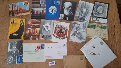 Zichtkaarten en enveloppen met diverse klassieke en historische Belgische en koloniale postzegels – kavel bij Goeiendeal