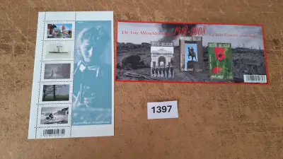 Postzegelvel Belgische fotografie en postzegelvel De 1ste Wereldoorlog 1918-2008 – kavel bij Goeiendeal