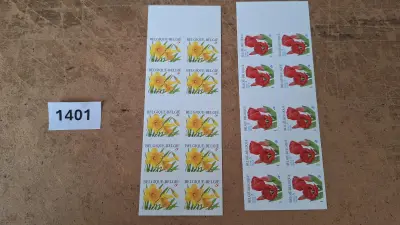 Postzegelstroken Bloemen met narcissen en tulpen zelfklevend Prior – kavel bij Goeiendeal
