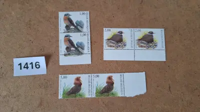 Diverse losse postzegels Vogels met tapuit, strandplevier en kemphaan – kavel bij Goeiendeal