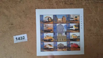 Postzegelvel NMBS Spoorwegstations en treinen – kavel bij Goeiendeal