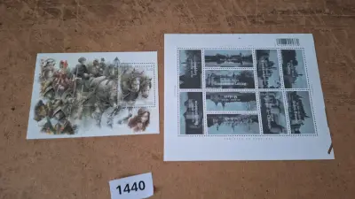 Postzegelvel Belgische Kastelen (Châteaux de Belgique) en herdenkingsvel – kavel bij Goeiendeal