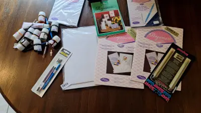 Uitgebreide hobbyset voor perkamentkunst met papier van Pergamano, inkten, penselen en gereedschap van Bruynzeel – kavel bij Goeiendeal, Houthalen-Helchteren