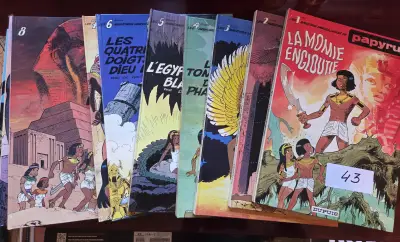 Lot stripboeken van de reeks Papyrus door Lucien De Gieter, waaronder "La Momie Engloutie" lot 43 – kavel bij Goeiendeal, Jette