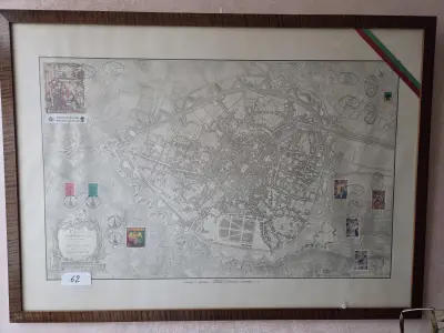 Ingekaderde historische stadskaart van Brussel "Plan Topographique de la Ville de Bruxelles" lot 62 – kavel bij Goeiendeal, Jette