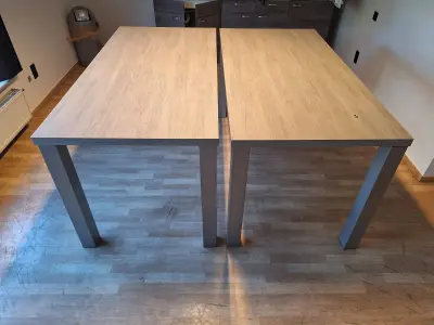 2x Houten tafel – kavel bij Openbare Verkopen, Jabbeke