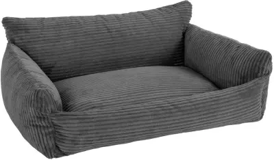 6 x Hondenbed Punch - 85x66x29cm - ribfluweel - antraciet – kavel bij Openbare Verkopen, Beveren-Leie