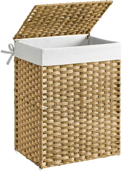 4 x 90L handgeweven rotan wasmand, opvouwbaar met uitneembare voering – kavel bij Openbare Verkopen, Beveren-Leie