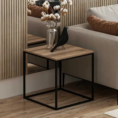 4 x Basak Bijzettafel | 100% MELAMINE | Walnoot – kavel bij Openbare Verkopen, Beveren-Leie