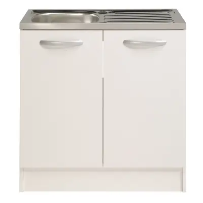 4 x Kast Spring 80 cm - 2 deuren zonder spoelbak - wit – kavel bij Openbare Verkopen, Beveren-Leie