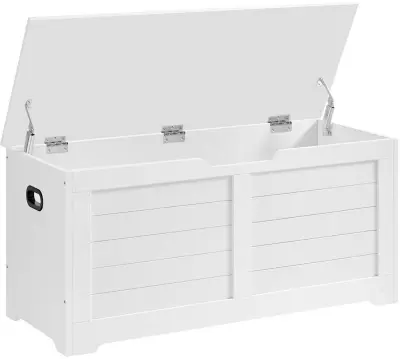 5 x Moderne Witte Opbergkist met 2 Veiligheidscharnieren, Schoenopbergbank,40x100x46cm – kavel bij Openbare Verkopen, Beveren-Leie