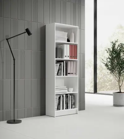10 x Open boekenkast Lilly | 60 x 28 x 172 cm | Wit – kavel bij Openbare Verkopen, Beveren-Leie