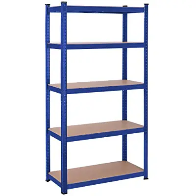 8 x Stalen stellingkast met 5 etages, 875 KG, 40x90x180cm, blauw – kavel bij Openbare Verkopen, Beveren-Leie